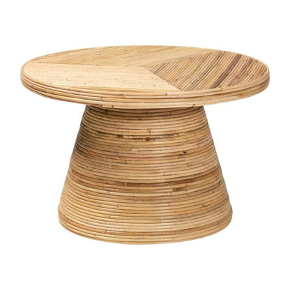 Authentic Rattan Coffee Table with Mahogany Wood Frame and Durable Plywood Top