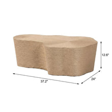 Earthy Brown Jute Coffee Table with Handwoven Textured Surface and MDF Frame