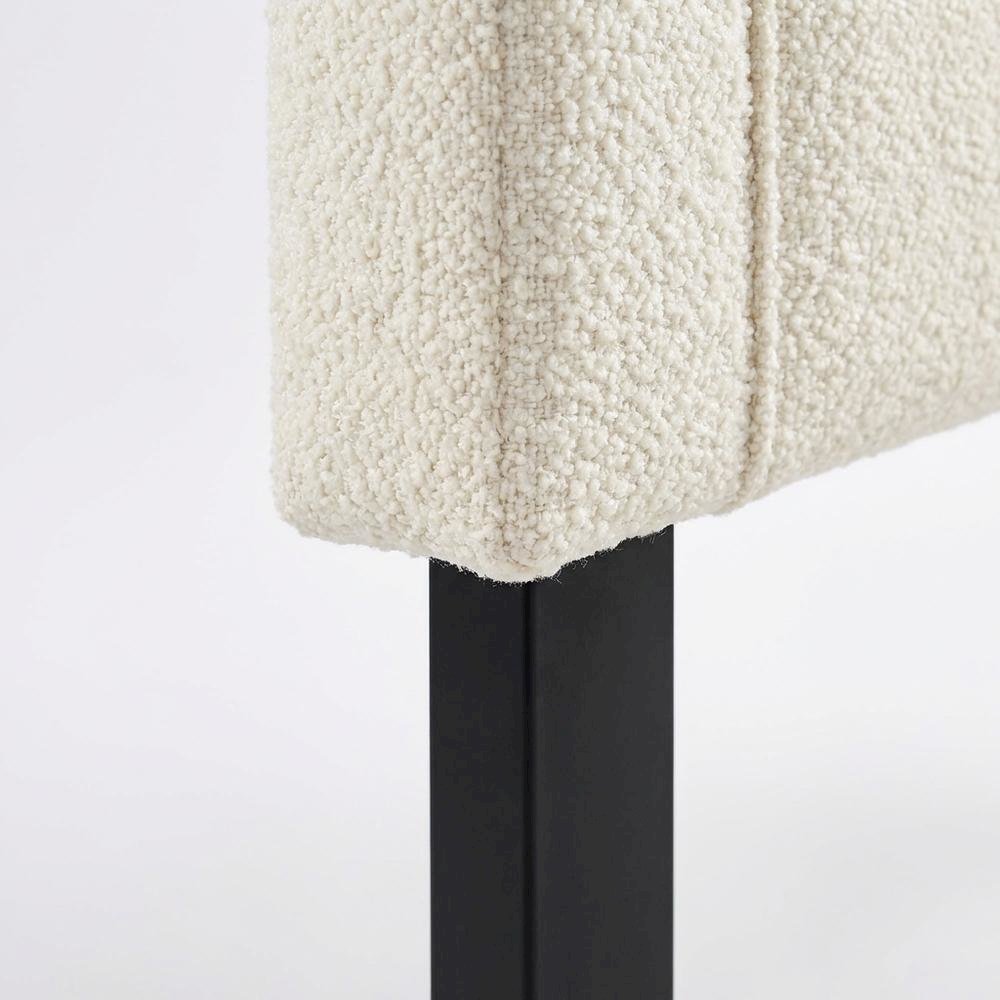 Cream Boucle Fabric Queen Headboard with Foam Padding and Plywood Frame