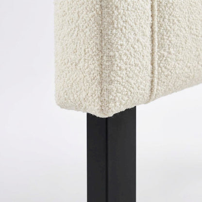 Cream Boucle Fabric Queen Headboard with Foam Padding and Plywood Frame
