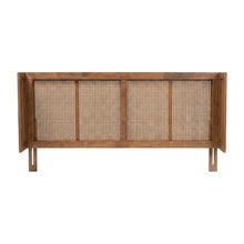 Brown Rubber Wood Queen Size Headboard with Wrap-Around Design and Modern Style