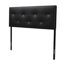 Full Black Faux Leather Headboard with PU Foam Padding and Wood Frame