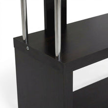 Modern Brown Bookcase with Three Shelves and Steel Frame