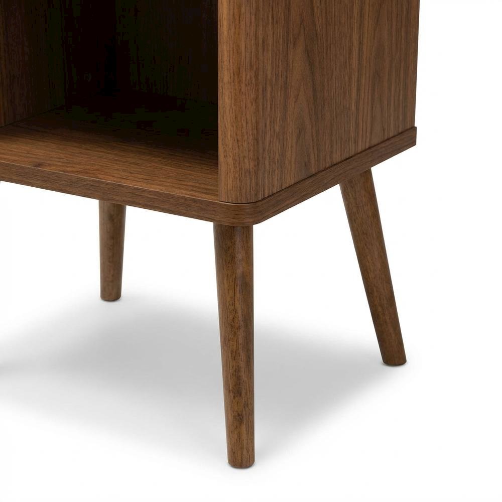 Brown 1-Drawer Sideboard Storage Cabinet with Mid-Century Design