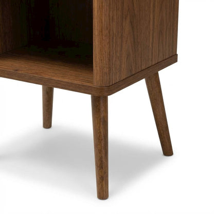 Brown 1-Drawer Sideboard Storage Cabinet with Mid-Century Design