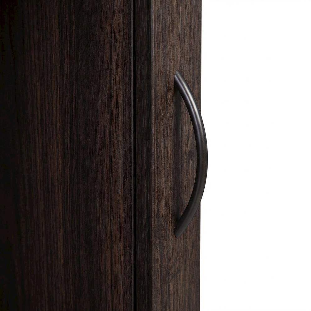 Dark Brown Sideboard Storage Cabinet With Glass Doors For Contemporary Living