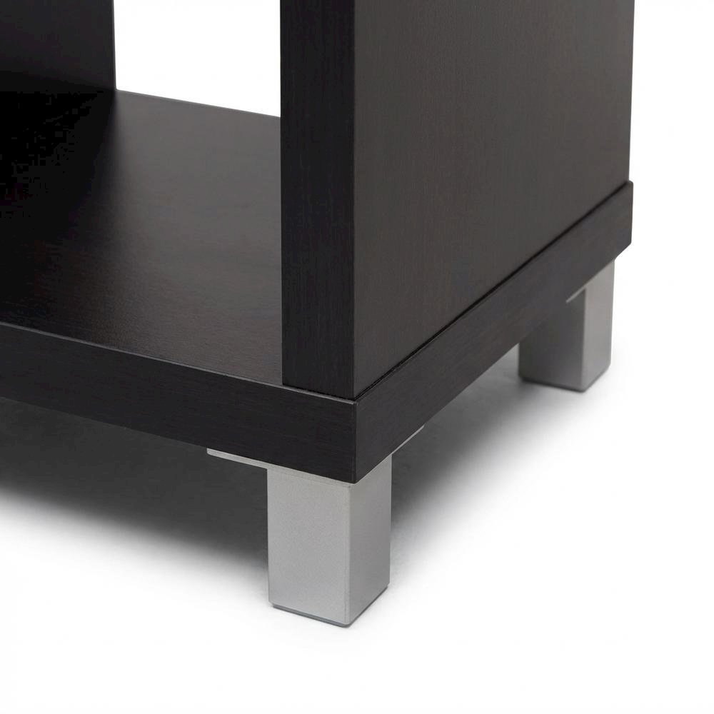 Dark Brown Cube Shelving Unit With Faux Wood Grain Finish For Storage