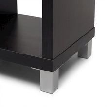 Dark Brown Cube Shelving Unit With Faux Wood Grain Finish For Storage