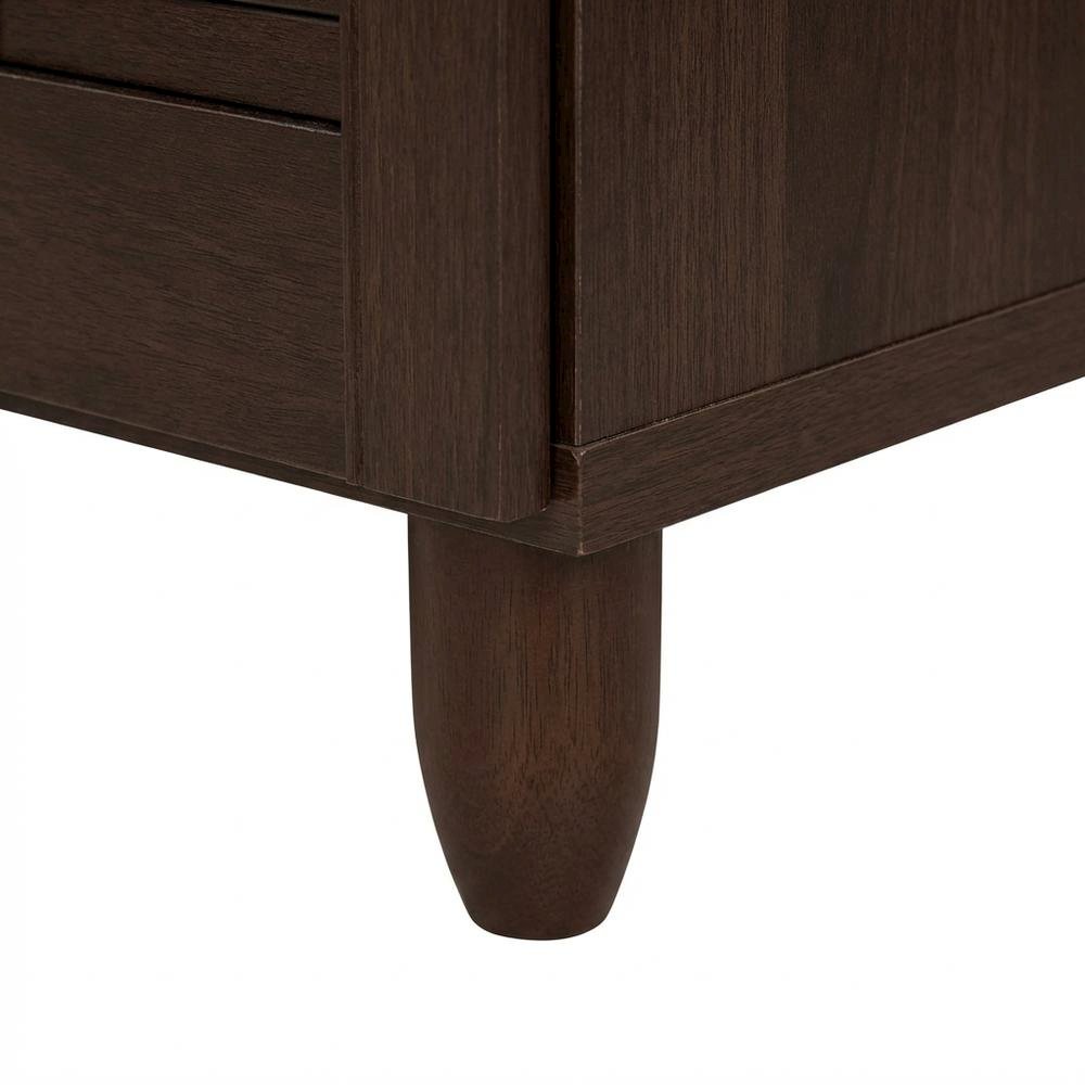 Dark Brown Wooden Shoe Storage Cabinet with 3-Door Modern Design