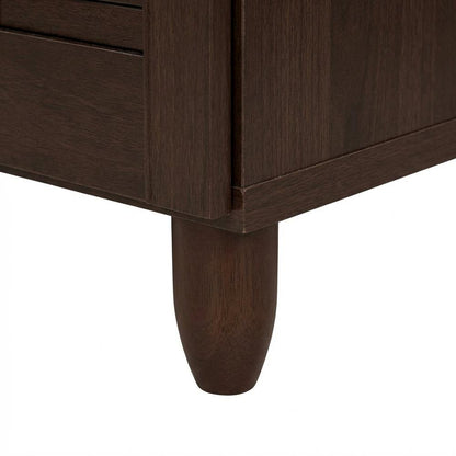 Dark Brown Wooden Shoe Storage Cabinet with 3-Door Modern Design