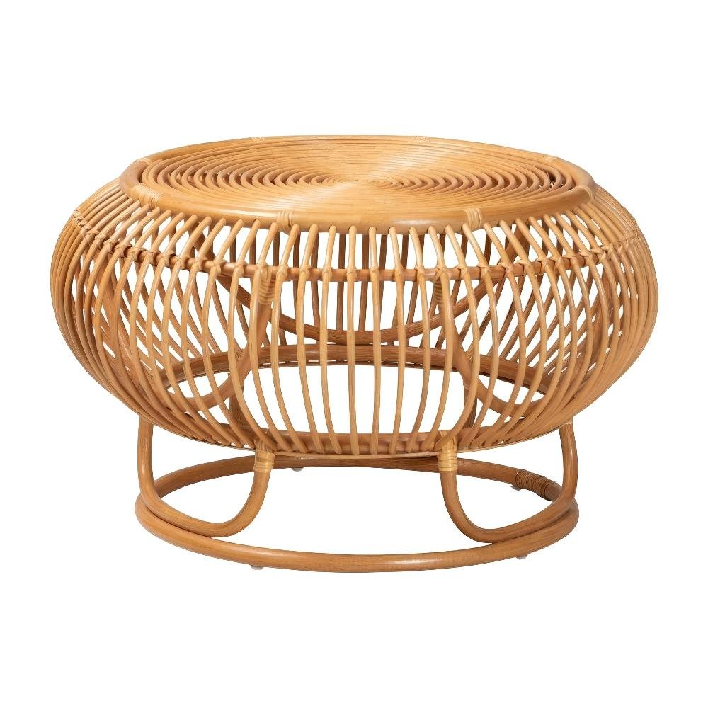 Genuine Rattan Coffee Table Light Honey Legs with Bohemian Style
