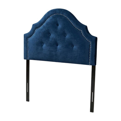 Royal Blue Velvet Twin Headboard with Button Tufting and MDF Frame