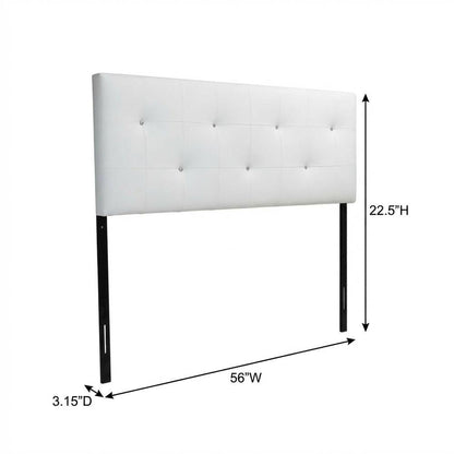 White Faux Leather Headboard Full Size with PU Foam Padding and Wood Frame
