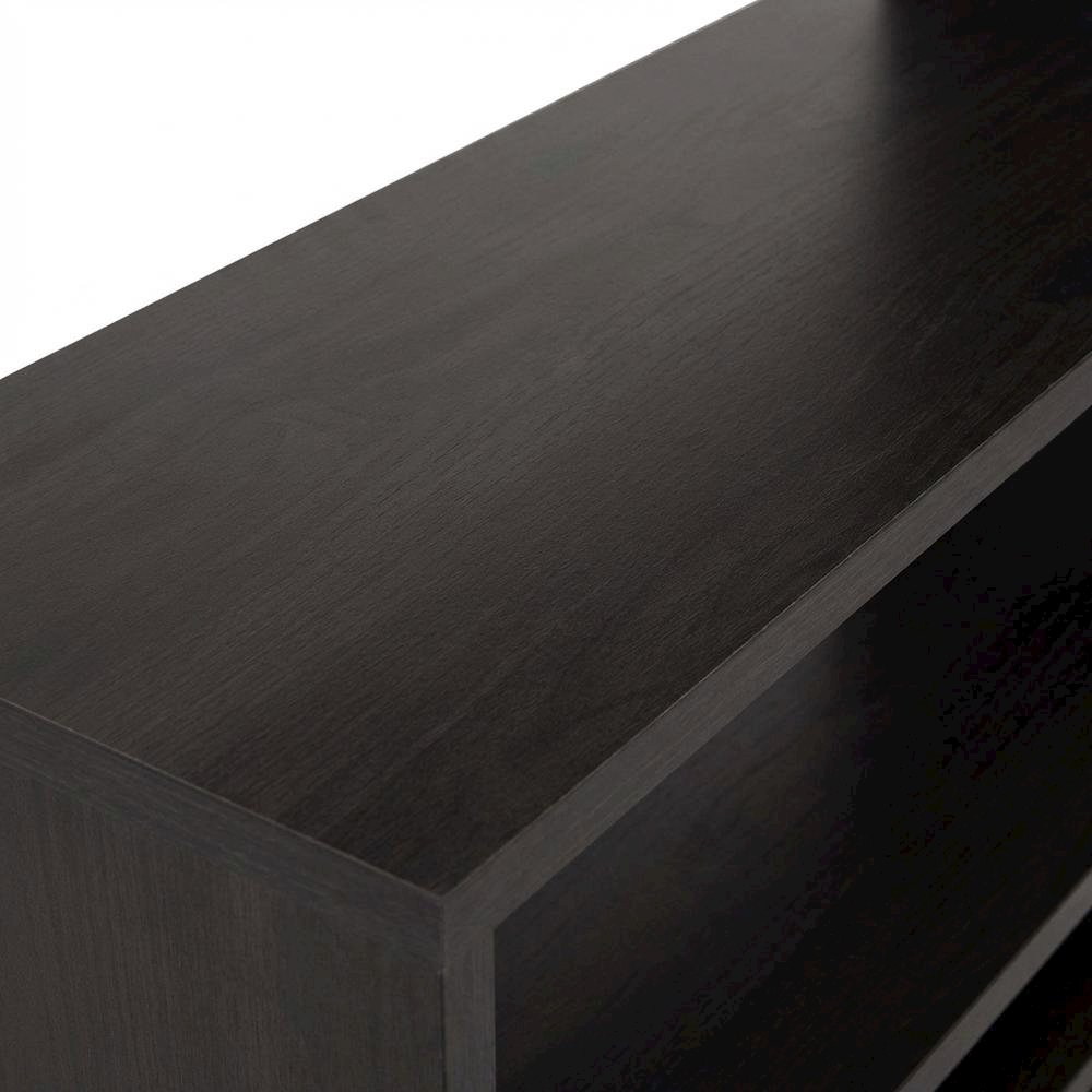 Brown modern bookshelf with 4 shelves, engineered wood, transitional style