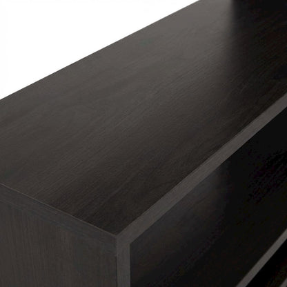 Brown modern bookshelf with 4 shelves, engineered wood, transitional style