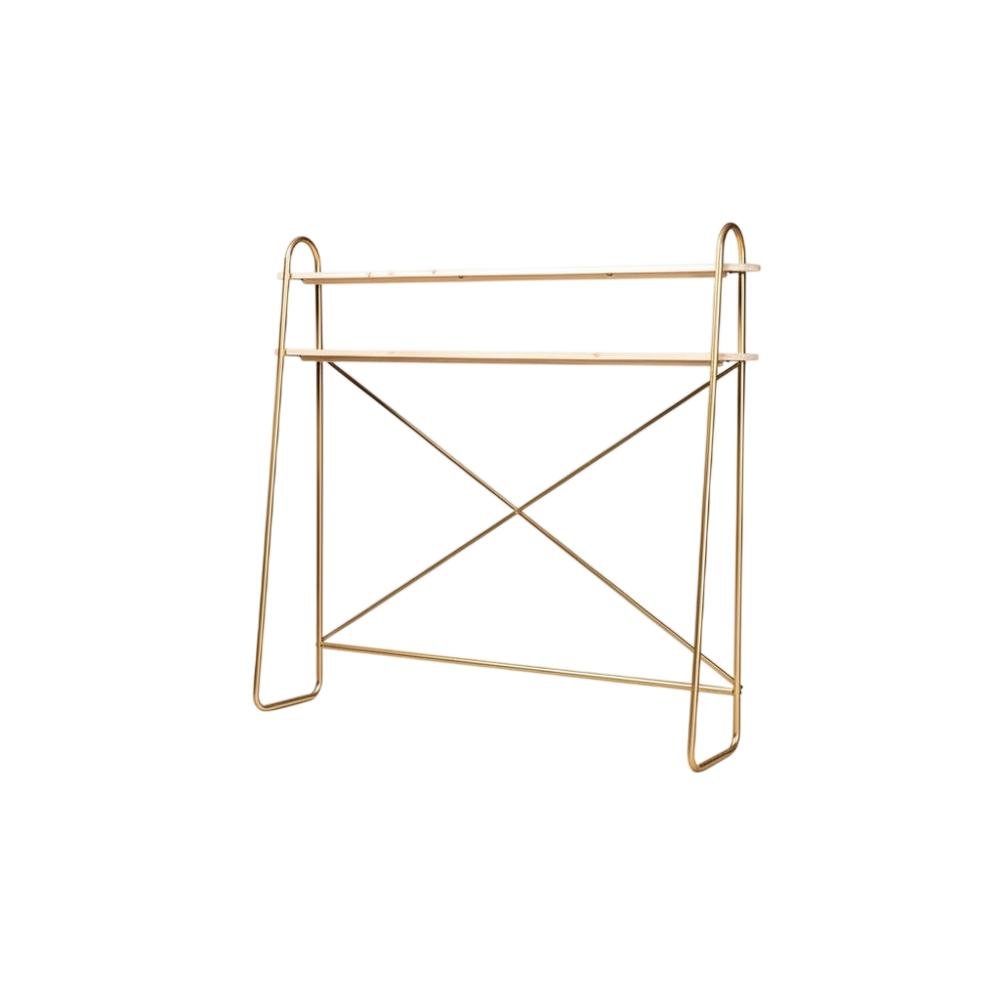 Wooden Over Bed Storage Shelf in Brown with Elegant Design