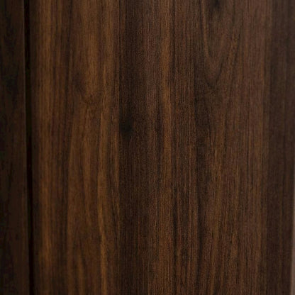 Mid-Century Modern Walnut Brown Shoe Storage Cabinet with 2 Doors