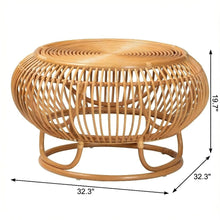 Genuine Rattan Coffee Table Light Honey Legs with Bohemian Style