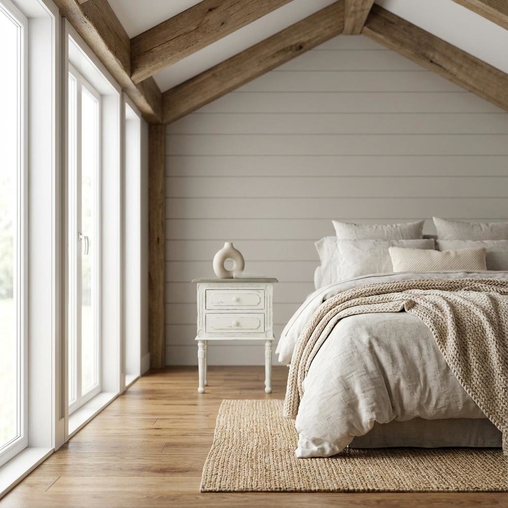 White Traditional Nightstand with Classic French Style and Compact Design
