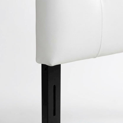 White Faux Leather Headboard Full Size with PU Foam Padding and Wood Frame