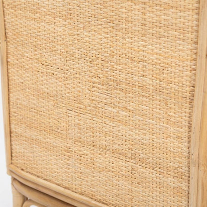 Bohemian Rattan Nightstand with Textured Finish and Elegant Design