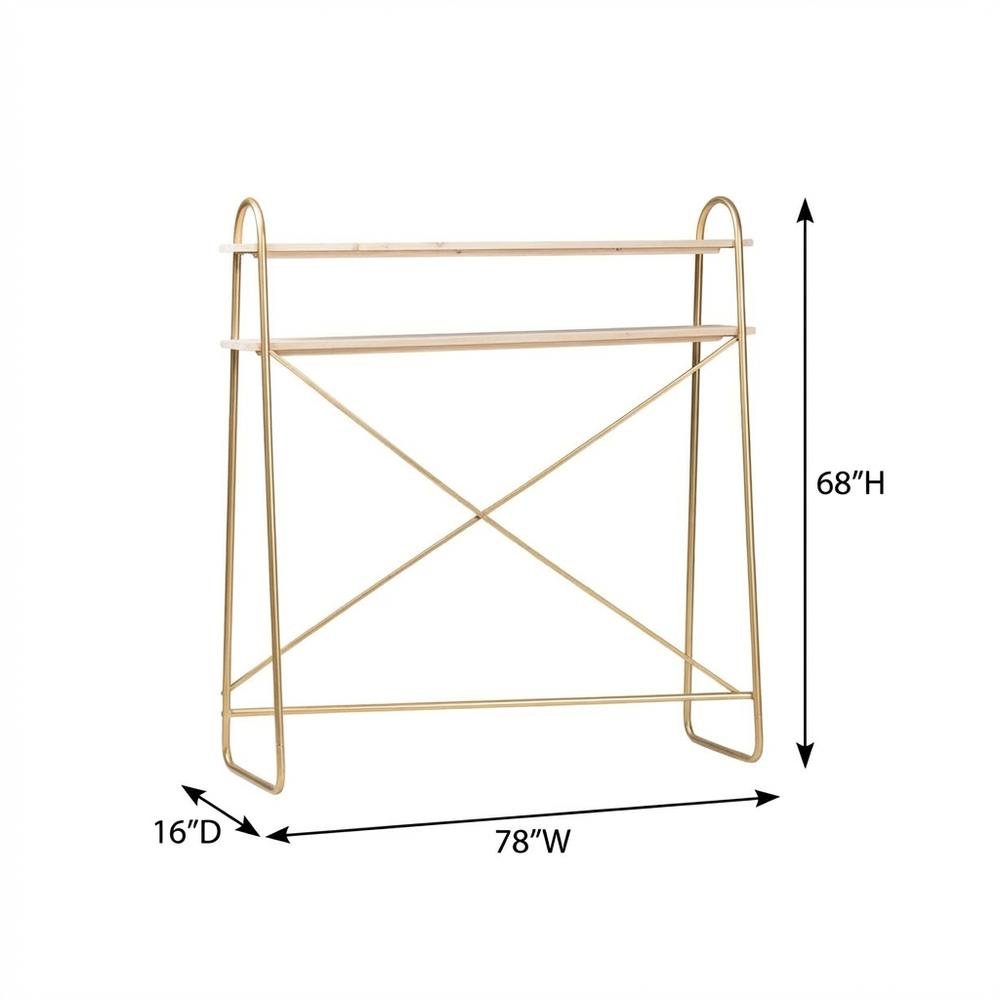 Wooden Over Bed Storage Shelf in Brown with Elegant Design