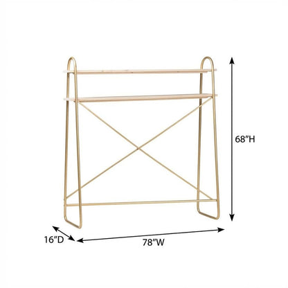 Wooden Over Bed Storage Shelf in Brown with Elegant Design