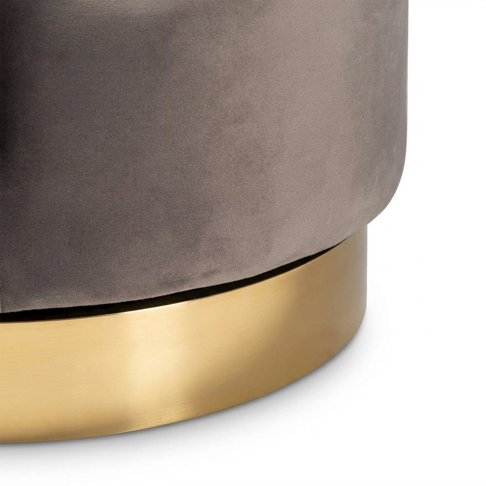 Glam Grey Velvet Accent Chair with Swivel Function and Gold Finish