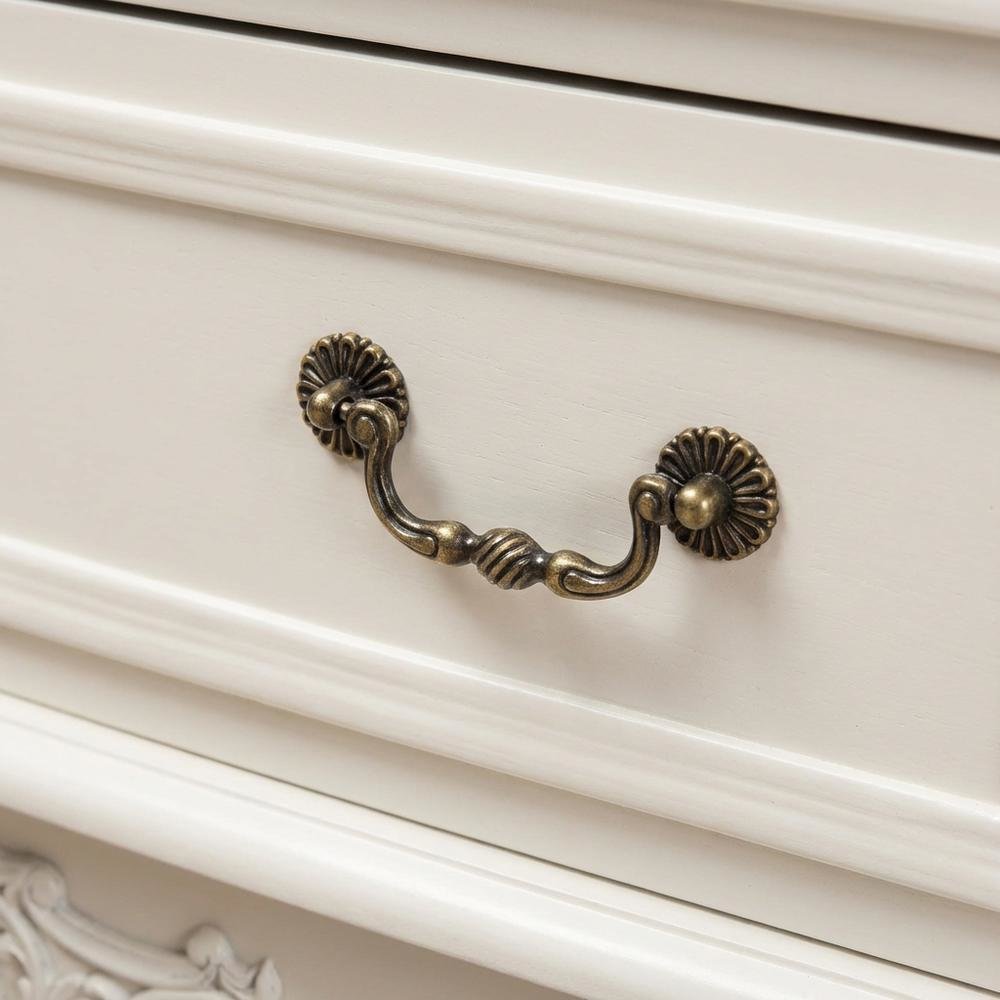 White Provincial 3-Drawer Wooden Storage Cabinet with Classic Design