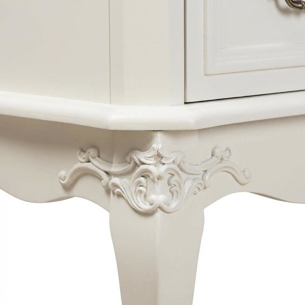 White Provincial 3-Drawer Wooden Storage Cabinet with Classic Design