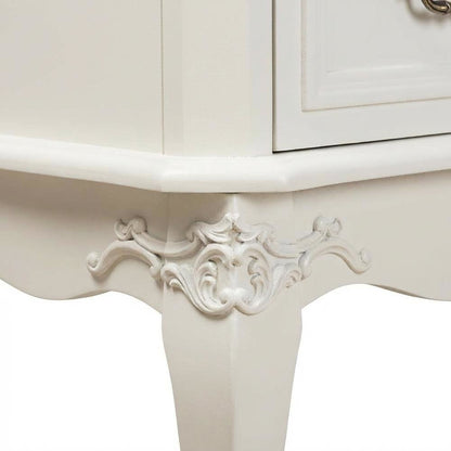 White Provincial 3-Drawer Wooden Storage Cabinet with Classic Design