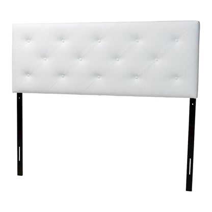Baltimore Modern and Contemporary King White Faux Leather Upholstered Headboard