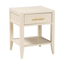 Ivory Wood Nightstand with Single Drawer for Bedroom Decor