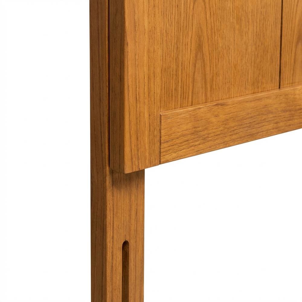 Rustic Brown King Size Headboard with Rubberwood Frame and Ash Veneer