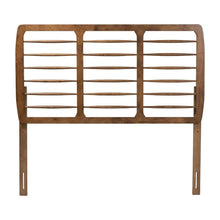 Walnut Finished Mid-Century Queen Headboard in Rubberwood Frame