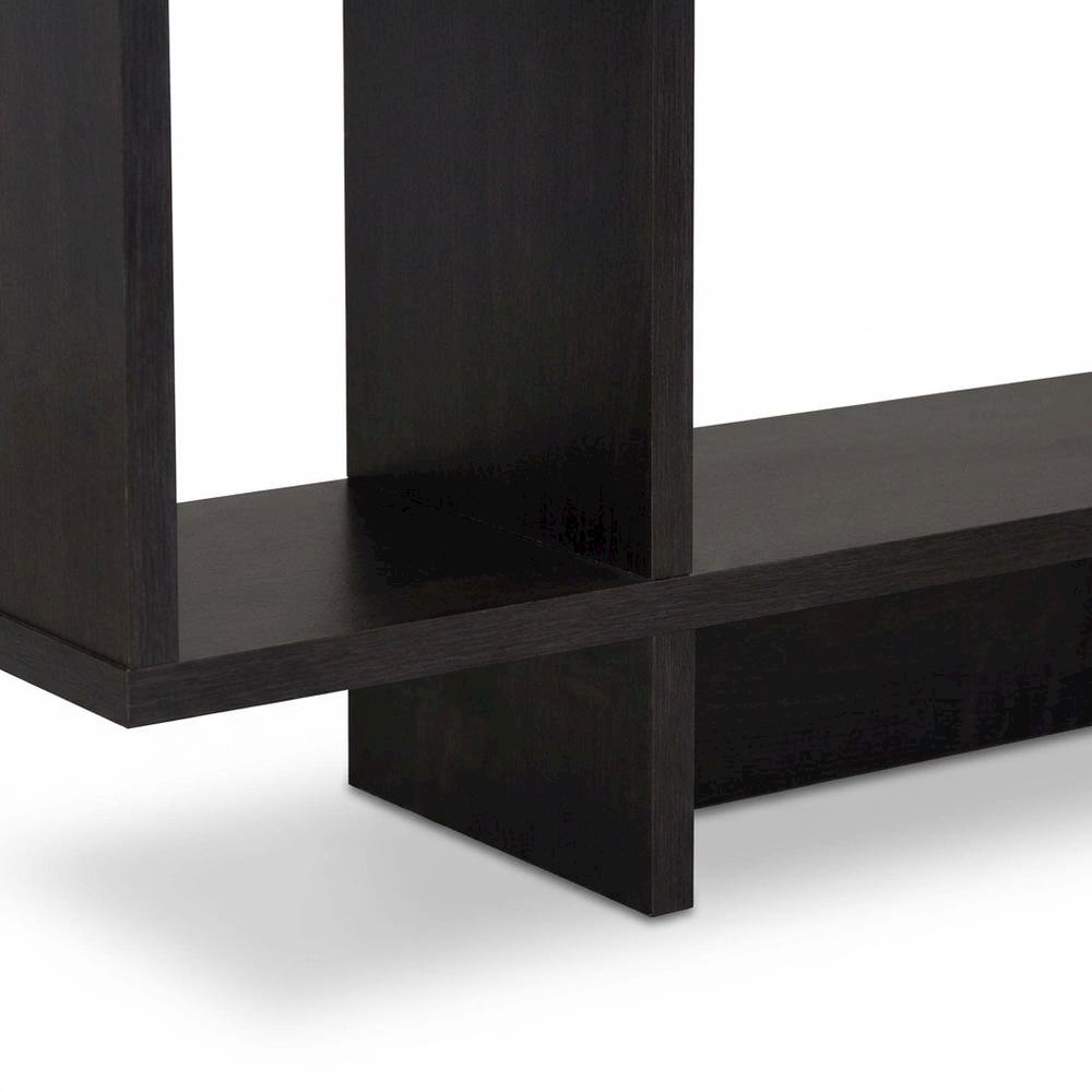Brown modern bookshelf with 4 shelves, engineered wood, transitional style