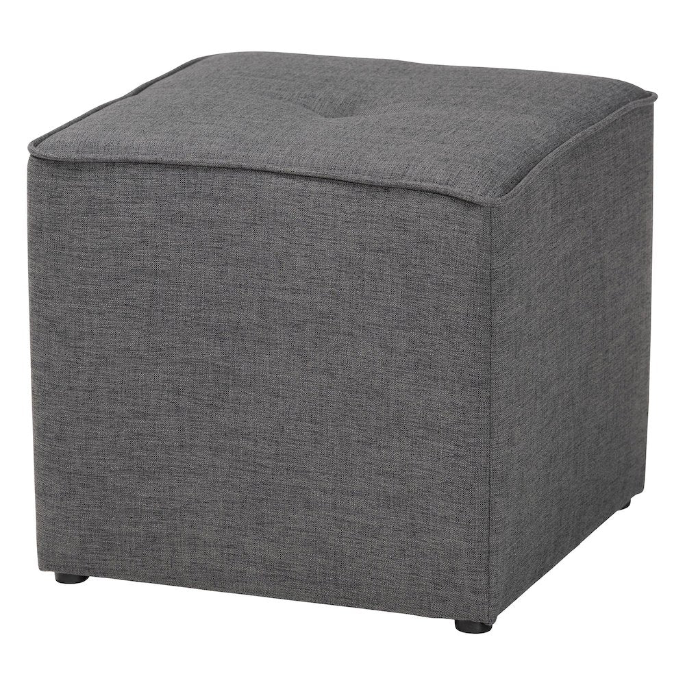 Corinne Modern and Contemporary Dark Grey Fabric Upholstered Ottoman