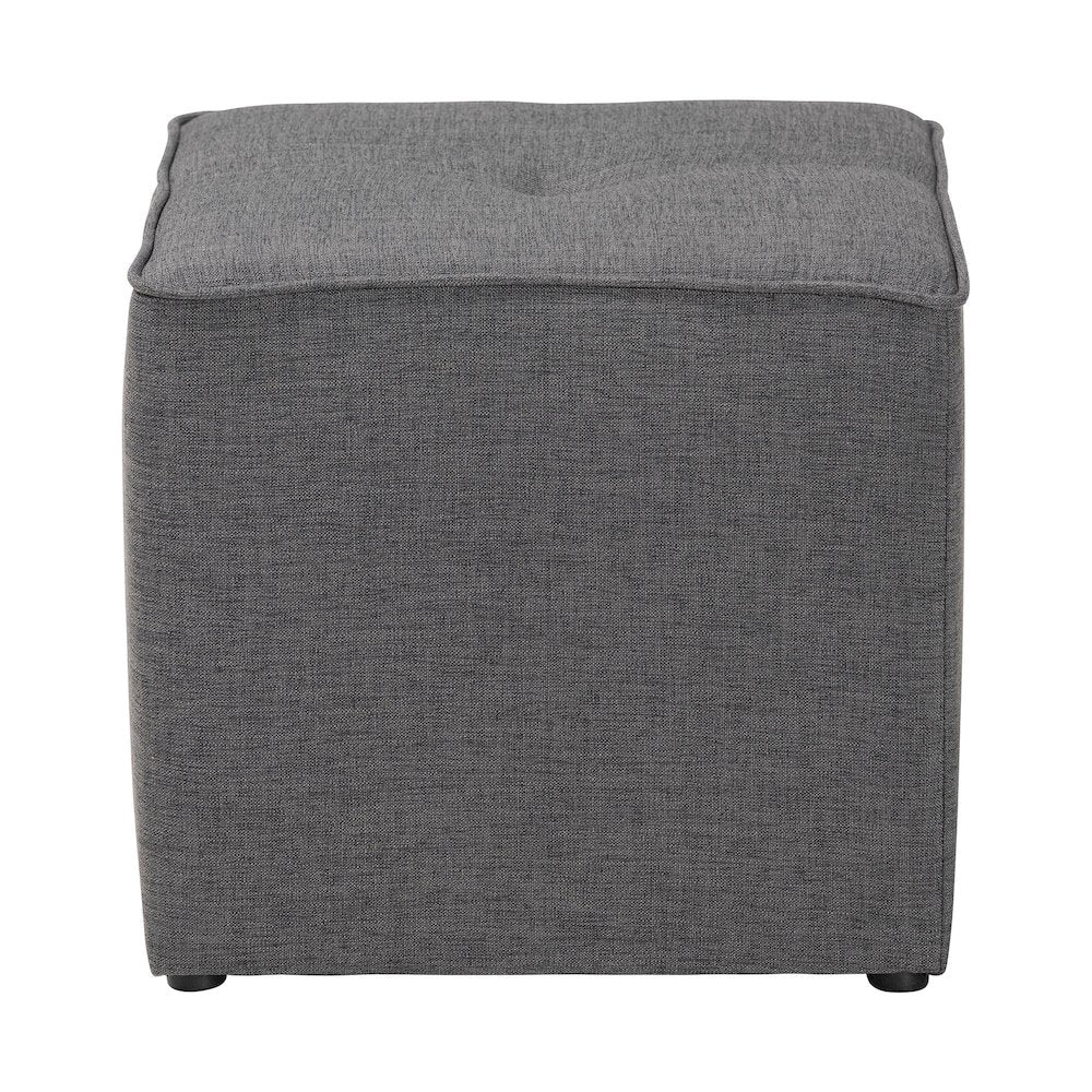 Corinne Modern and Contemporary Dark Grey Fabric Upholstered Ottoman
