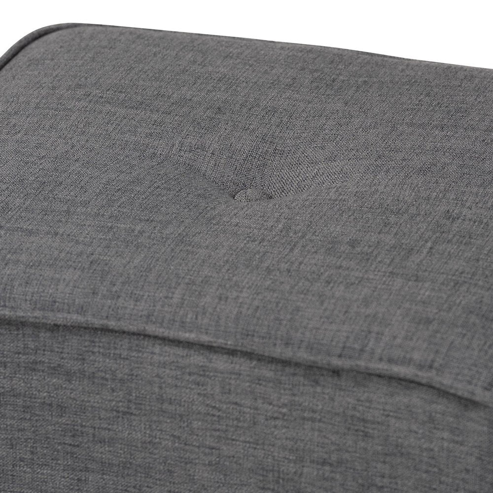 Corinne Modern and Contemporary Dark Grey Fabric Upholstered Ottoman