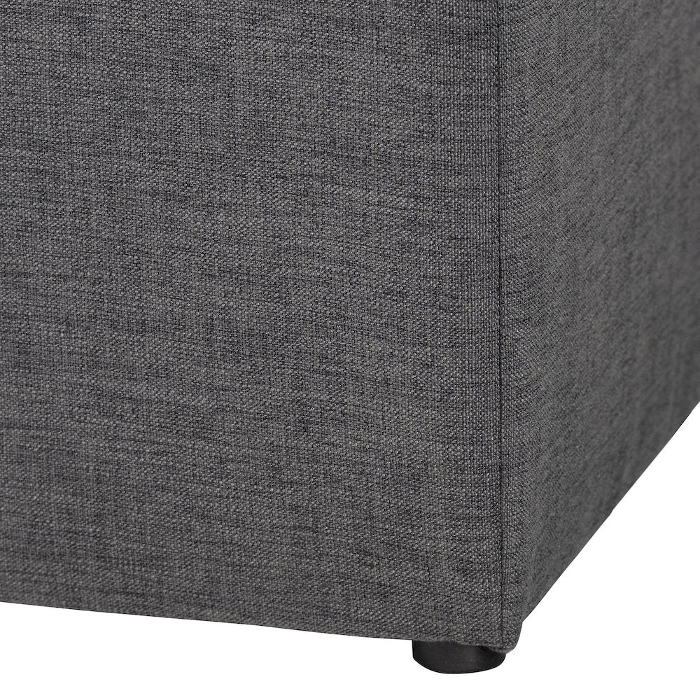 Corinne Modern and Contemporary Dark Grey Fabric Upholstered Ottoman