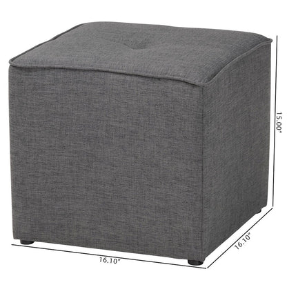 Corinne Modern and Contemporary Dark Grey Fabric Upholstered Ottoman