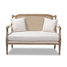 Baxton Studio Clemence French Provincial Ivory Fabric Upholstered Whitewashed Wood Armchair
