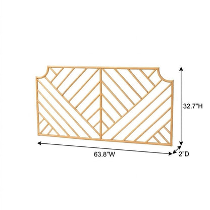 Brown Genuine Rattan Wall-Mount Headboard Queen Size Bohemian Design
