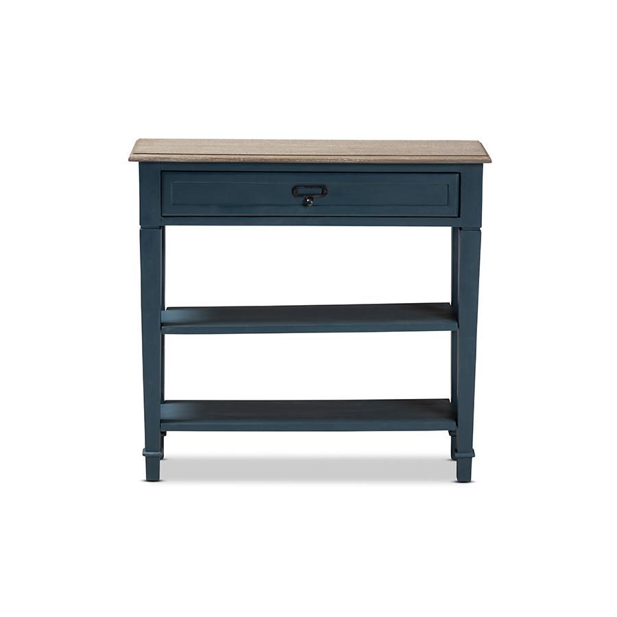 Baxton Studio Dauphine French Provincial Blue Spruce Fiinished Wood Accent Console Table