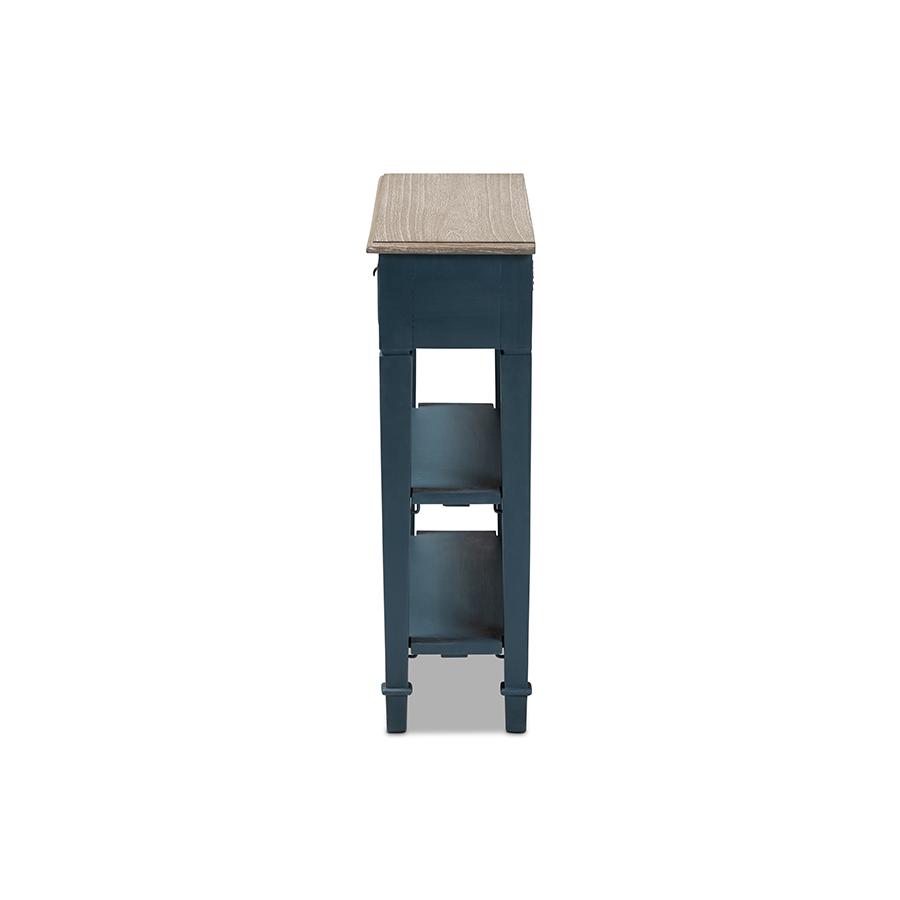Baxton Studio Dauphine French Provincial Blue Spruce Fiinished Wood Accent Console Table