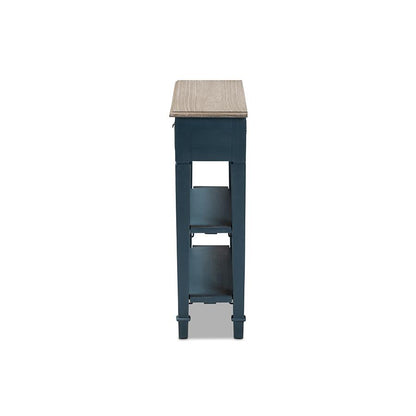 Baxton Studio Dauphine French Provincial Blue Spruce Fiinished Wood Accent Console Table