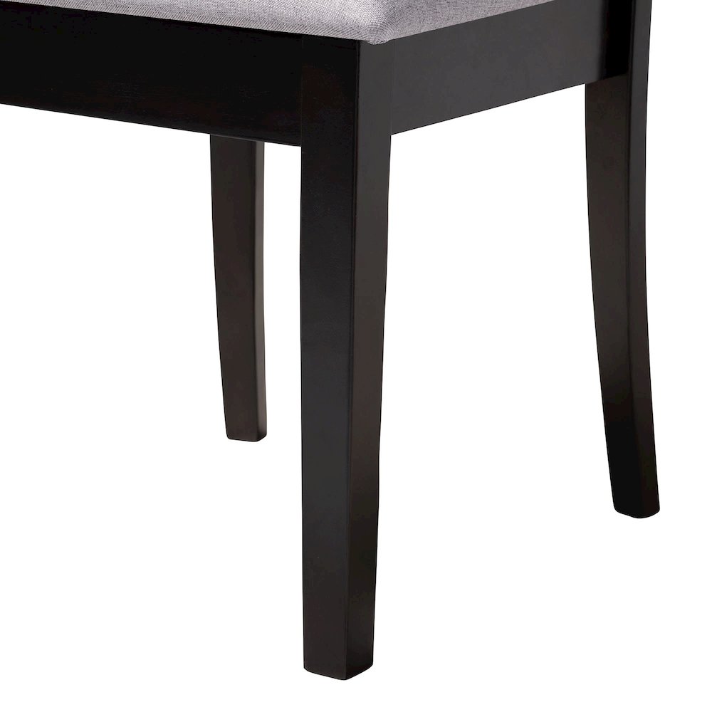 Lore Modern Grey Fabric and Dark Brown Wood 5-Piece Dining Set