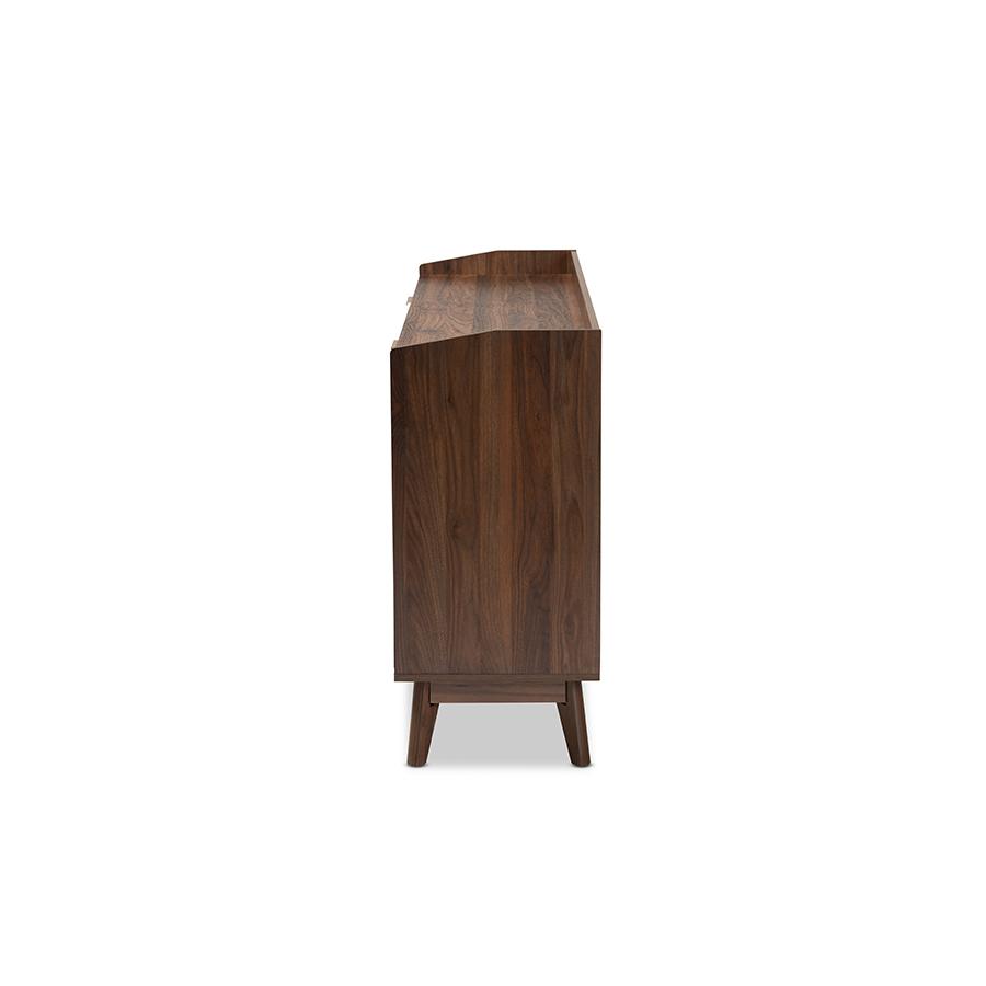 Baxton Studio Lena Mid-Century Modern Walnut Brown Finished 6-Drawer Wood Dresser