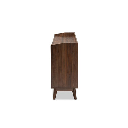 Baxton Studio Lena Mid-Century Modern Walnut Brown Finished 6-Drawer Wood Dresser