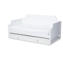 Traditional White Twin Daybed with Trundle, Pinewood Frame, Stylish Design